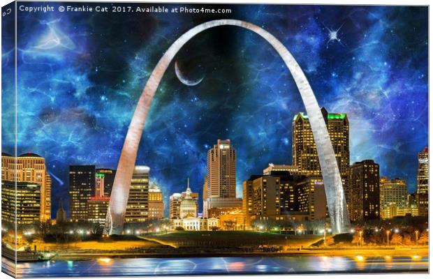 Spacey St. Louis Skyline Canvas Print by Frankie Cat