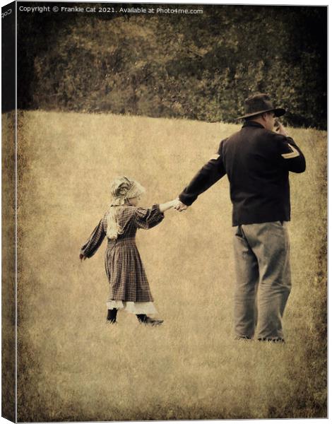 Union Soldier and Daughter Canvas Print by Frankie Cat