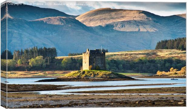 Castle Stalker from Port Appin Canvas Print by Susan Cosier