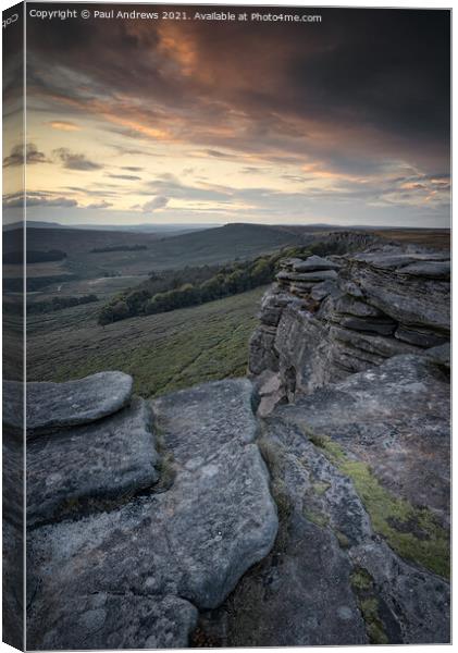 Stanage Edge Canvas Print by Paul Andrews
