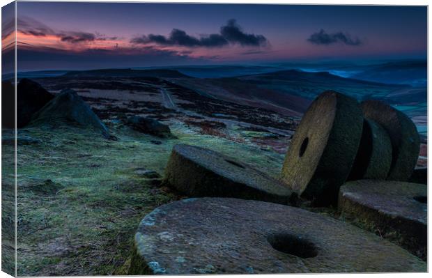 Stanage Edge Millstones #3 Canvas Print by Paul Andrews
