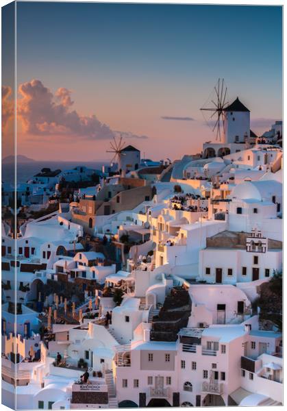 Oia  Santorini Canvas Print by Paul Andrews