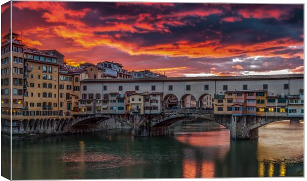 Ponte Vecchio Sunset #3 Canvas Print by Paul Andrews
