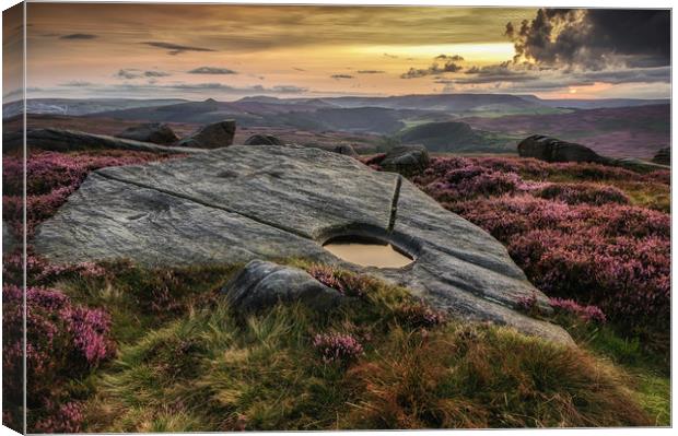 Stanage Edge Sunset Canvas Print by Paul Andrews