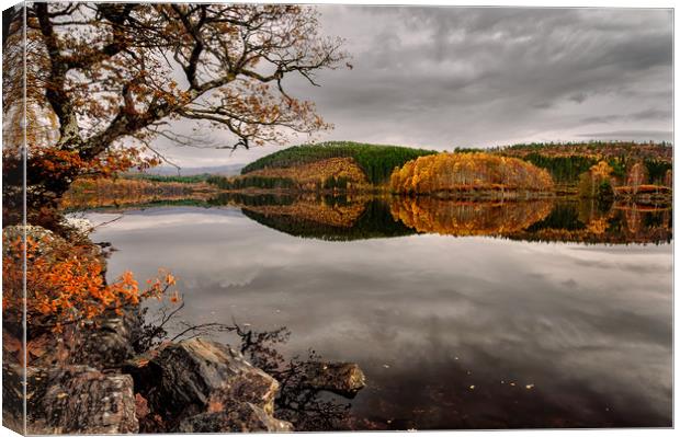 Loch Garry 'Reflections' Canvas Print by Paul Andrews