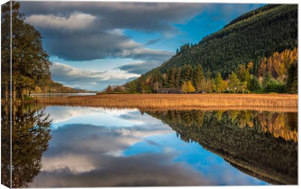 Loch Oich Reflections Canvas Print by Paul Andrews