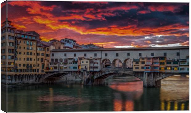 Ponte Vecchio Sunset #2 Canvas Print by Paul Andrews