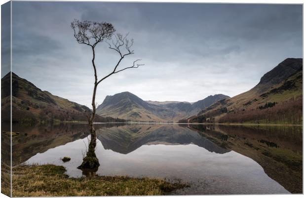 Buttermere Reflections #2 Canvas Print by Paul Andrews