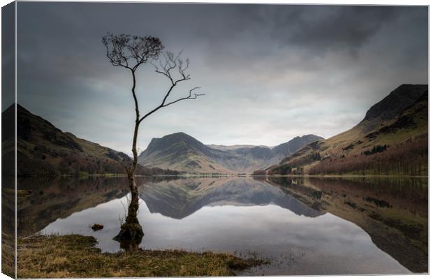 Buttermere Reflections Canvas Print by Paul Andrews