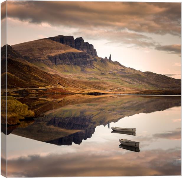 Loch Fada Reflections #2 Canvas Print by Paul Andrews