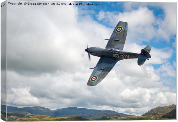 Spitfire Low Level Sortie Canvas Print by Gregg Simpson