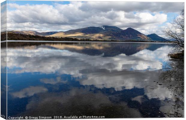 Reflection of Skiddaw Canvas Print by Gregg Simpson