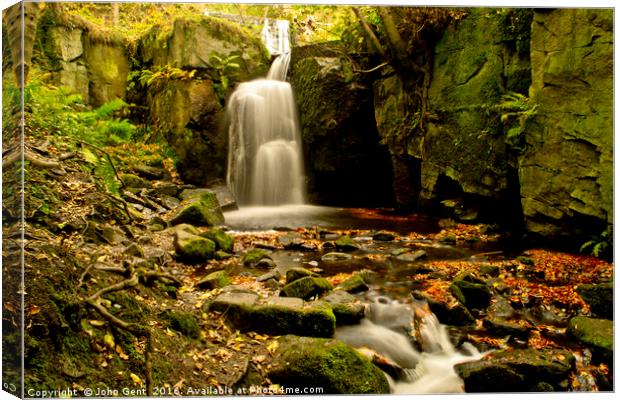 Lumsdale Falls in Autumn Canvas Print by John Gent
