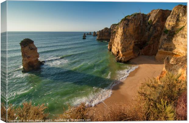 Picturesque Praia de Dona Ana, Algarve, Portugal Canvas Print by Kasia Design