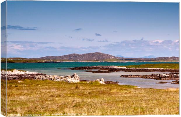 South Uist Ruins by a Loch, Outer Hebrides Canvas Print by Kasia Design