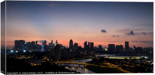 Singapore Skyline at Dusk Canvas Print by Kasia Design