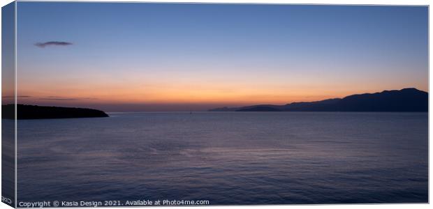 Dawn Light over Mirabello Bay, Crete, Greece Canvas Print by Kasia Design