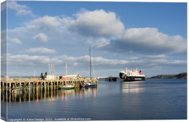 Ferry Arriving at Stornoway Harbour, Lewis Canvas Print by Kasia Design
