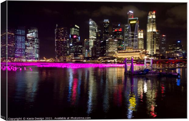 Marina Bay at New Year, Singapore Canvas Print by Kasia Design