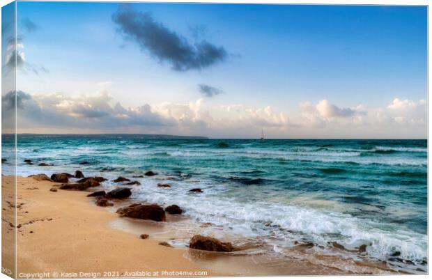 Mallorca: Playa Can Pastilla after the Storm Canvas Print by Kasia Design