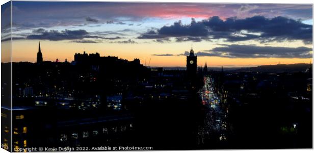 Edinburgh City Sunset from Calton Hill Canvas Print by Kasia Design
