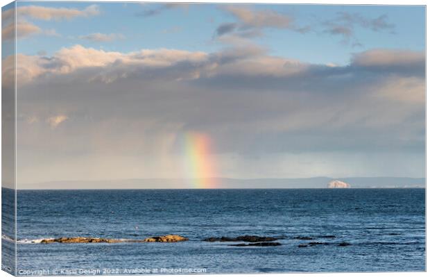 Rainbow over the North Sea and Bass Rock Canvas Print by Kasia Design
