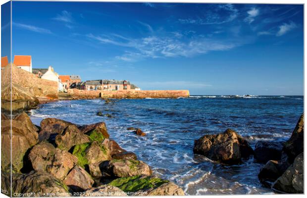 Dunbar Old Harbour Wall Canvas Print by Kasia Design