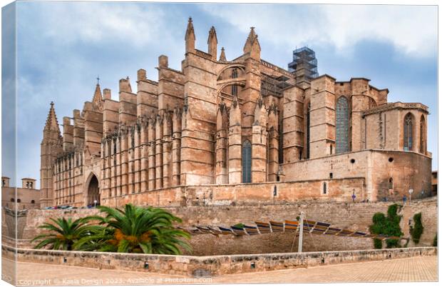 Magnificent Gothic Cathedral of Palma de Majorca Canvas Print by Kasia Design