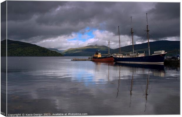 Historic Clyde Puffers in Inveraray Harbour  Canvas Print by Kasia Design