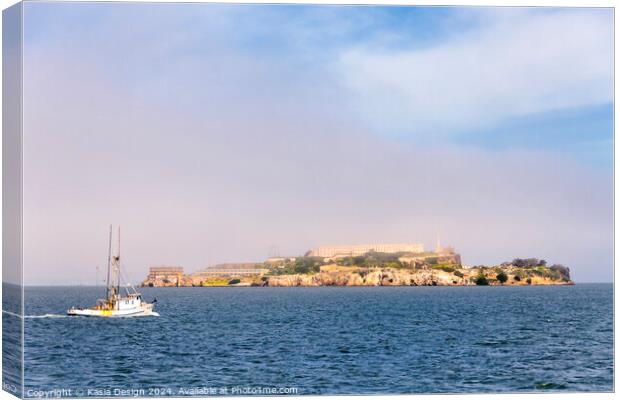 Alcatraz Through the Mist Canvas Print by Kasia Design