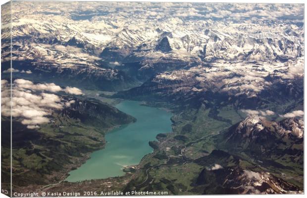 The Eiger North Face and Lake Thun, Switzerland Canvas Print by Kasia Design