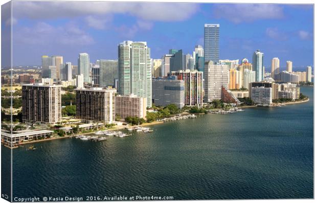 Aerial View of Miami Skyline, Florida, USA Canvas Print by Kasia Design