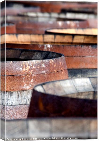 Whisky Casks, Islay, Scotland Canvas Print by Kasia Design