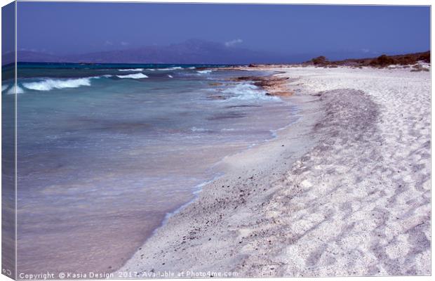 Miles of Sand on Chrissi Island Canvas Print by Kasia Design