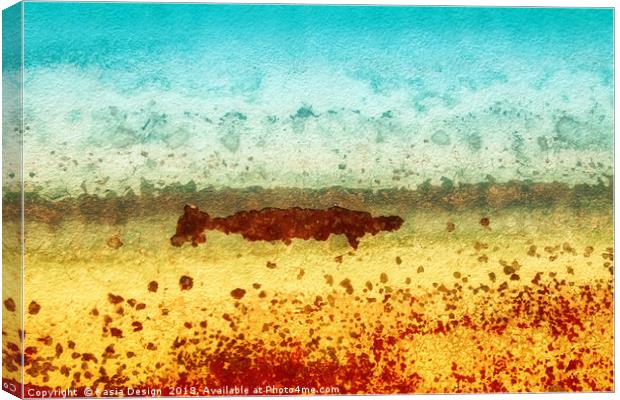 Swimming Below the Surface Canvas Print by Kasia Design