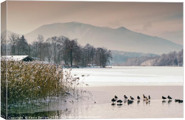 Winter on Lake Staffel Canvas Print by Kasia Design