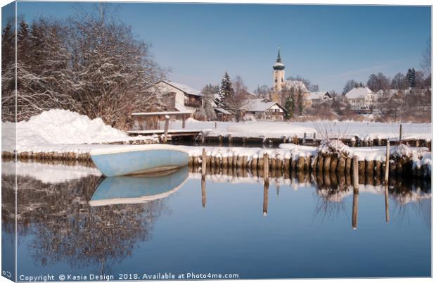 Picturesque View of Seehausen in Winter Canvas Print by Kasia Design