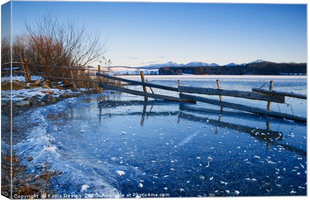 Lake Rieg: Wintry Blues Canvas Print by Kasia Design