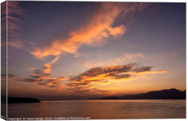 Awaiting Sunrise, Agios Nikolaos, Crete, Greece Canvas Print by Kasia Design
