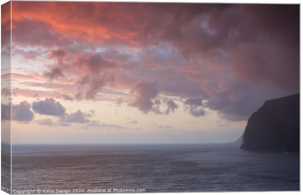 Soft Sunset Hues at Los Gigantes Cliffs Canvas Print by Kasia Design