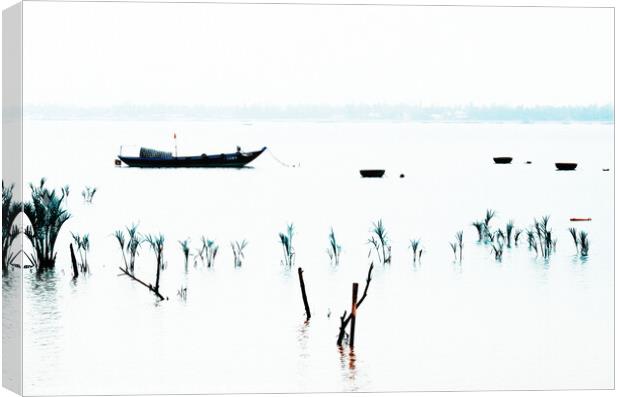 Thu Bon River, Hoi An, Vietnam Canvas Print by Kasia Design