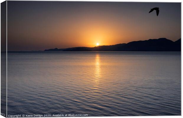 Sun Rising over Mirabello Bay Canvas Print by Kasia Design