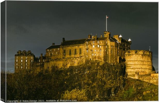 Edinburgh Castle in November Light Canvas Print by Kasia Design