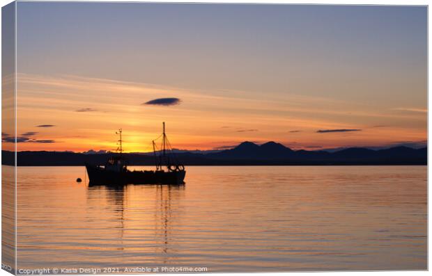 Port Charlotte Dawn, Islay, Scotland Canvas Print by Kasia Design