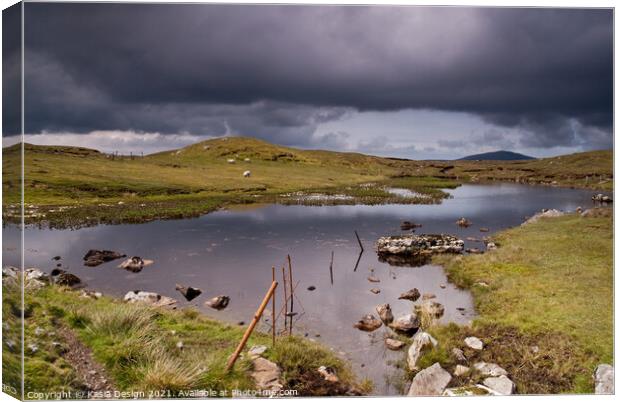 Remote Loch, North Uist, Outer Hebrides, Scotland Canvas Print by Kasia Design