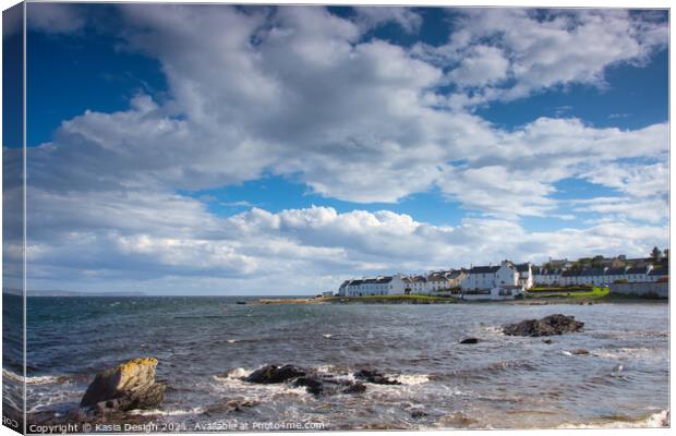 Port Charlotte across the Bay, Islay Canvas Print by Kasia Design