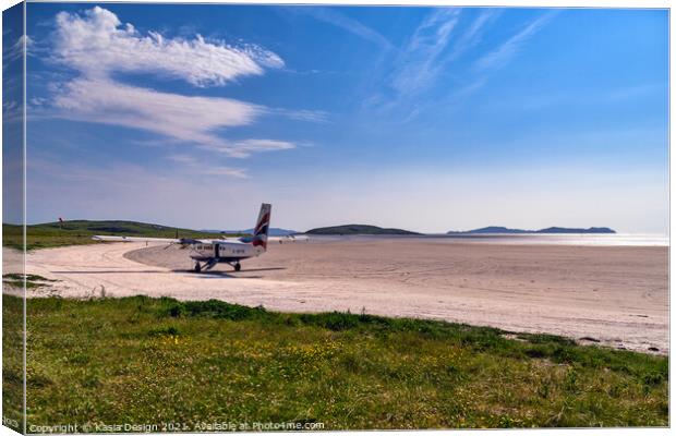 The Unique Beach Runway at Barra Airport Canvas Print by Kasia Design
