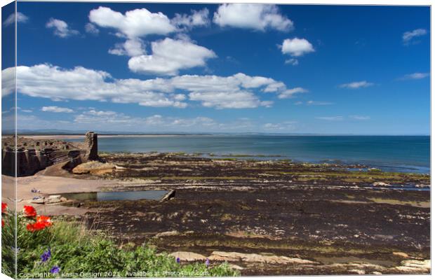 Tidal Pool and Rocks below the Castle, St Andrews Canvas Print by Kasia Design