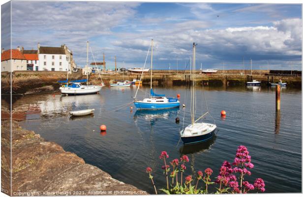 Boats in St Monans Harbour, Fife, Scotland Canvas Print by Kasia Design