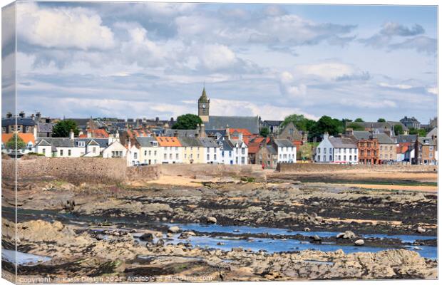 Anstruther Across the Rocks, Fife, Scotland Canvas Print by Kasia Design